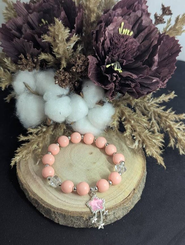 Armband Rosa mit Anhänger "Sternschnuppe"