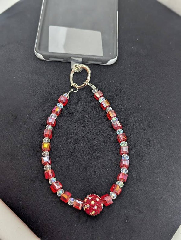 Handy- und Taschenkette Rot und Weiß