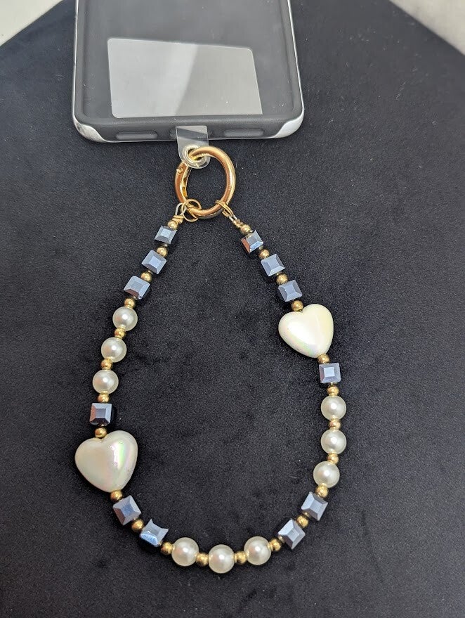 Handy- und Taschenkette mit Herzen