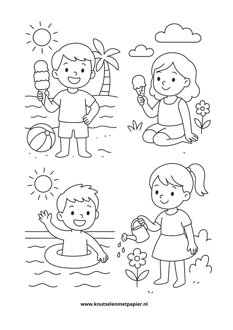 20+ zomer kleurplaten