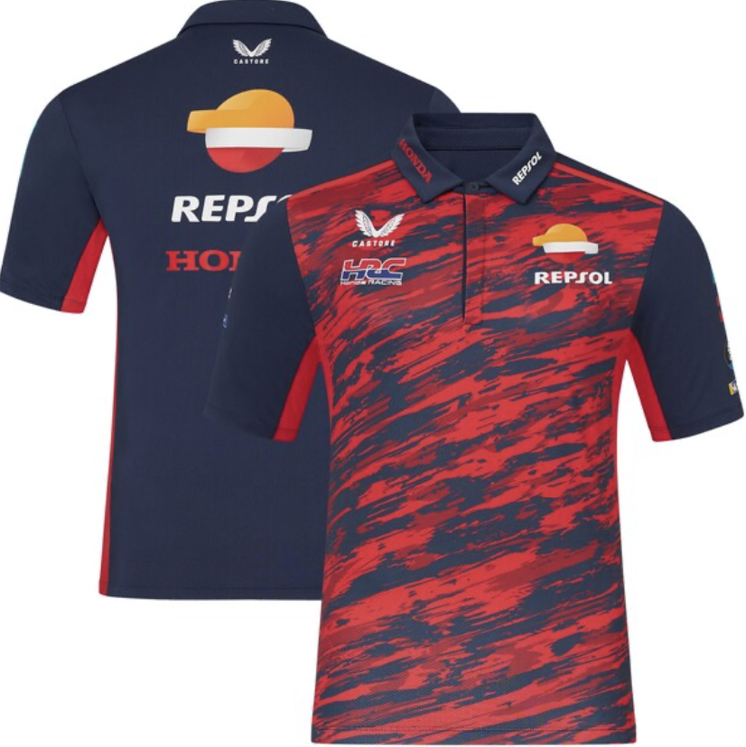 Red Abstract Polo shirt Honda HRC