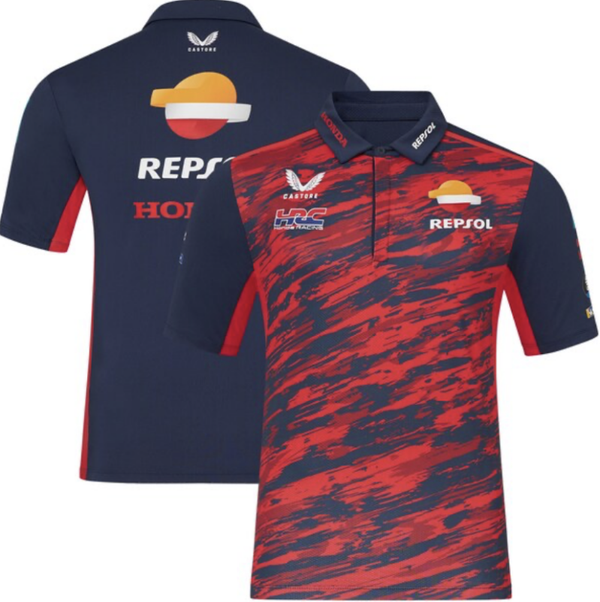 Red Abstract Polo shirt Honda HRC