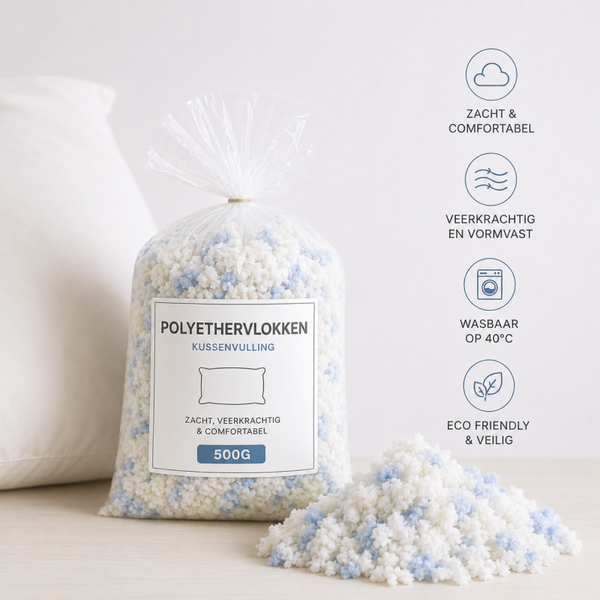 500 gram Kussenvulling Eco Rovul - Polyether vlokken