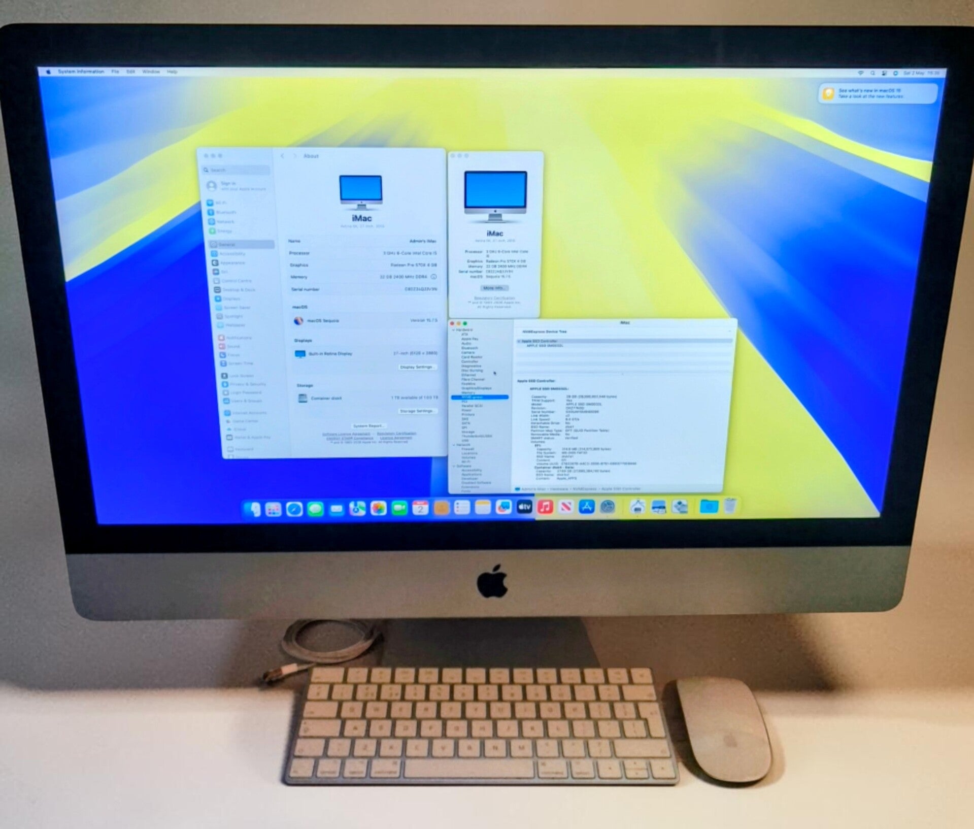Apple iMac 27-inch (Retina 5K, 2019) 3GHz 6-Core i5, 32GB RAM, 1TB Fusion Drive