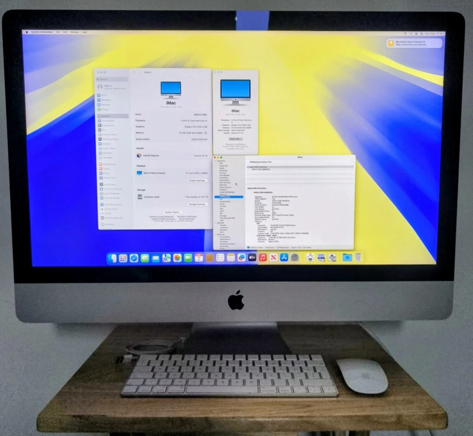 Apple iMac 27-inch (Retina 5K, 2019) 3GHz 6-Core i5, 32GB RAM, 1TB Fusion Drive