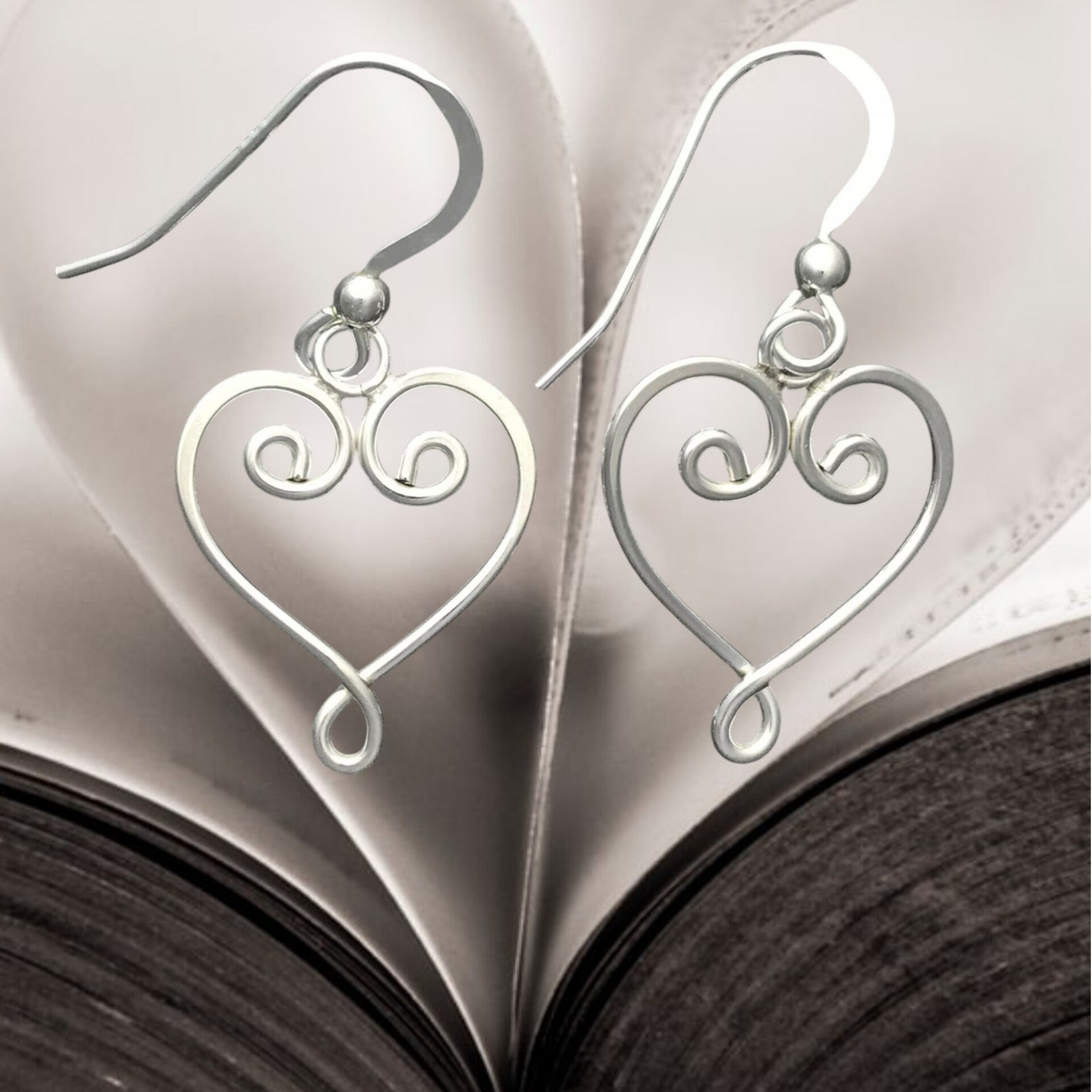 Scroll Heart Earrings