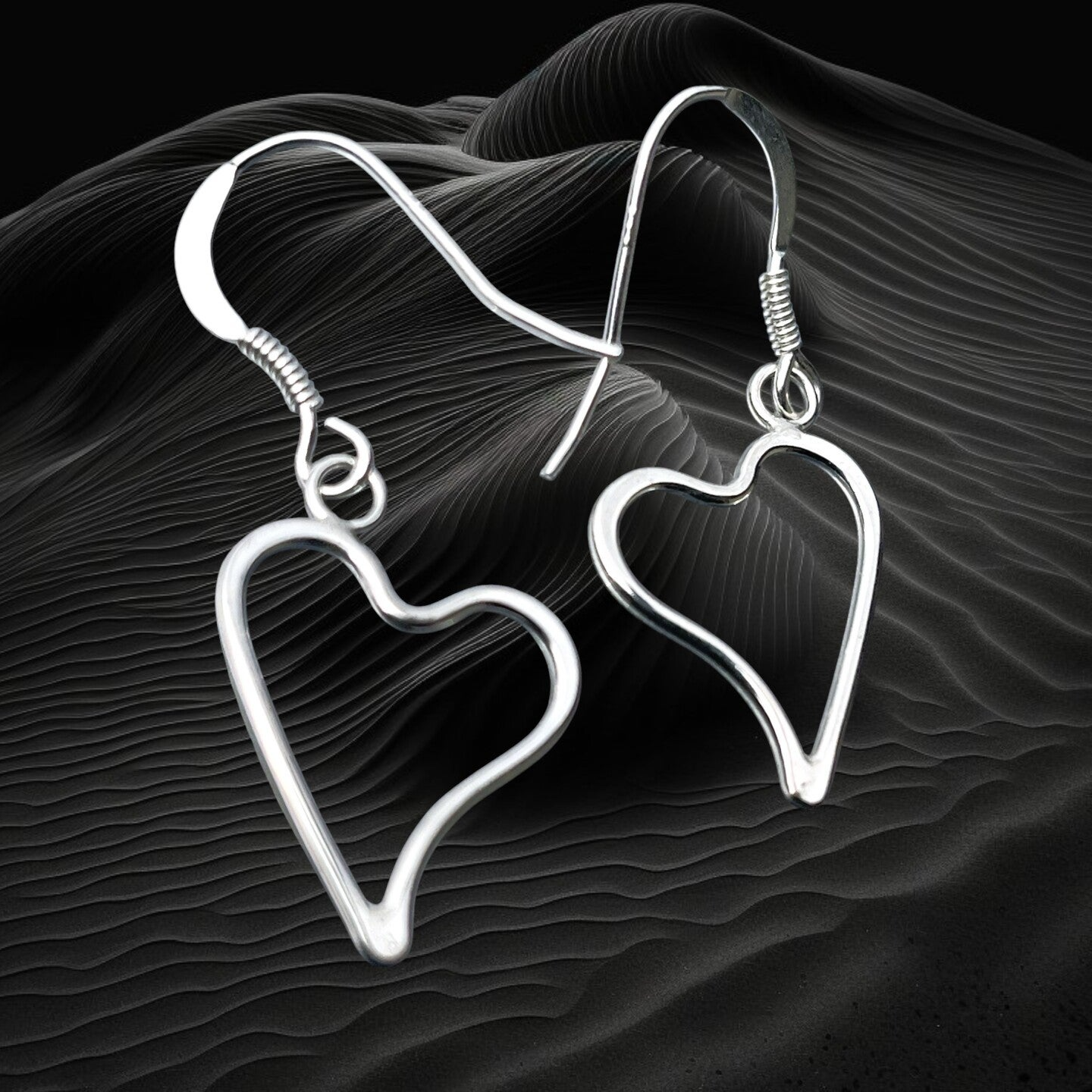 Wave Heart Earrings