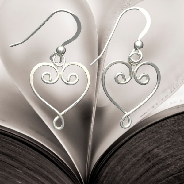 Scroll Heart Earrings