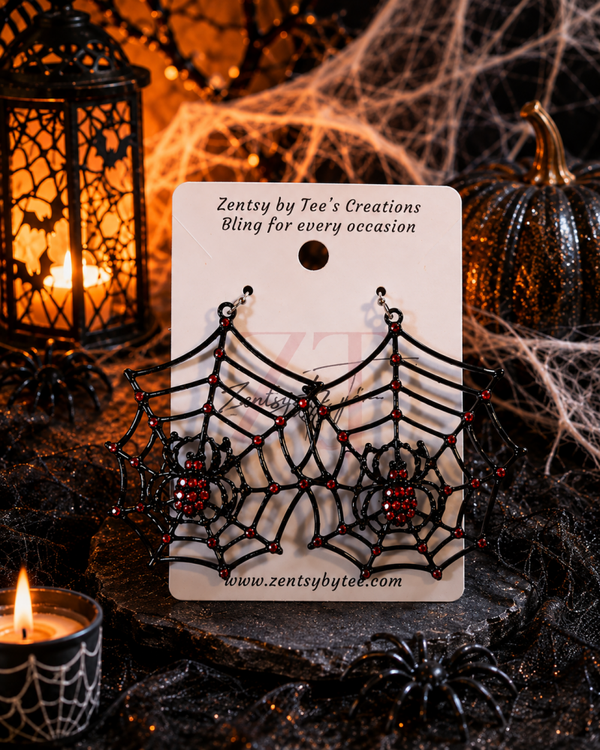 Web of Shadow Earrings 🕸🕷🖤