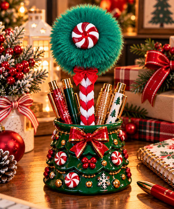 Minty Holiday Pom Pom Pen 🖊
