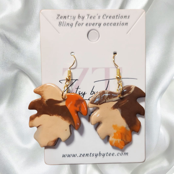 Autumn Leaf 🍂 Handcrafted Earrings