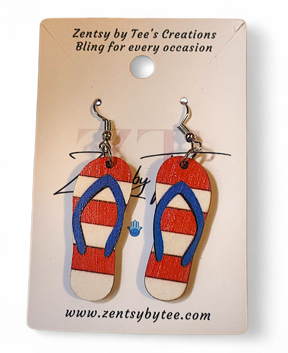 Patriotic Flip Flop Earrings