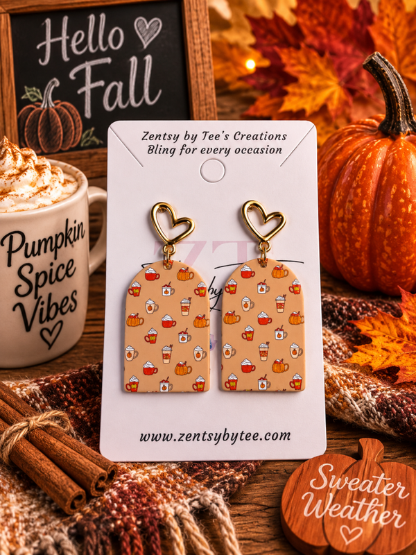 Pumpkin Spice Earrings 🎃☕