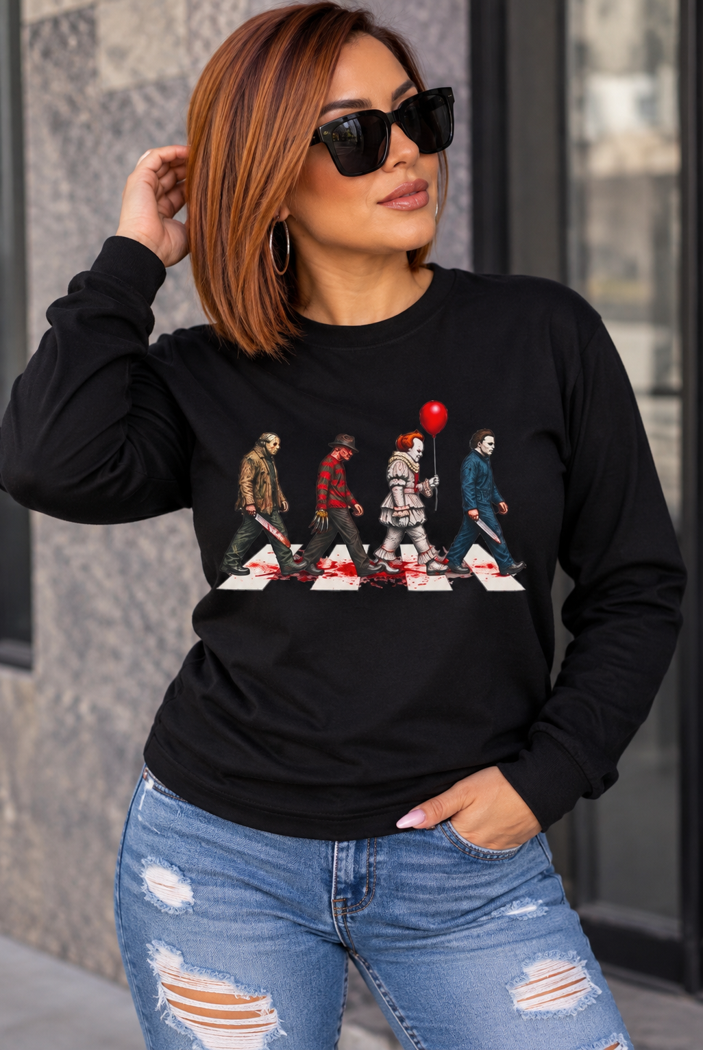 Horror Movie Icons Abbey Road Tee | Long Sleeve Shirt