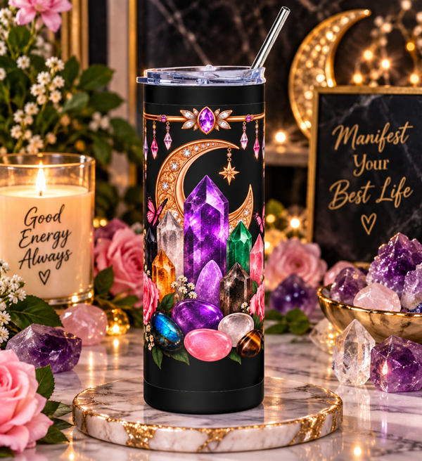 Crystal Moon Art Tumbler | 20oz Stainless Steel