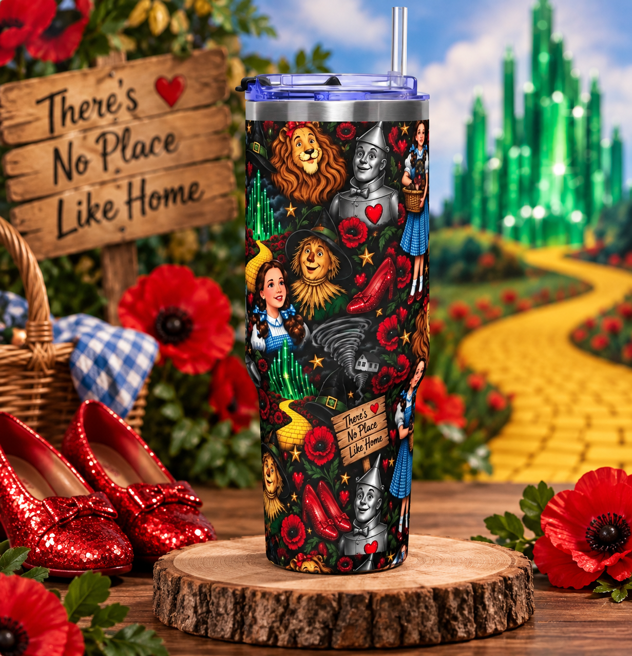 Wizard of Oz collage Vacuum Tumbler | 40oz FREE MATCHING KEYCHAIN thermal cup