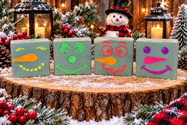 Snowman Smiles Cold Processed Soap