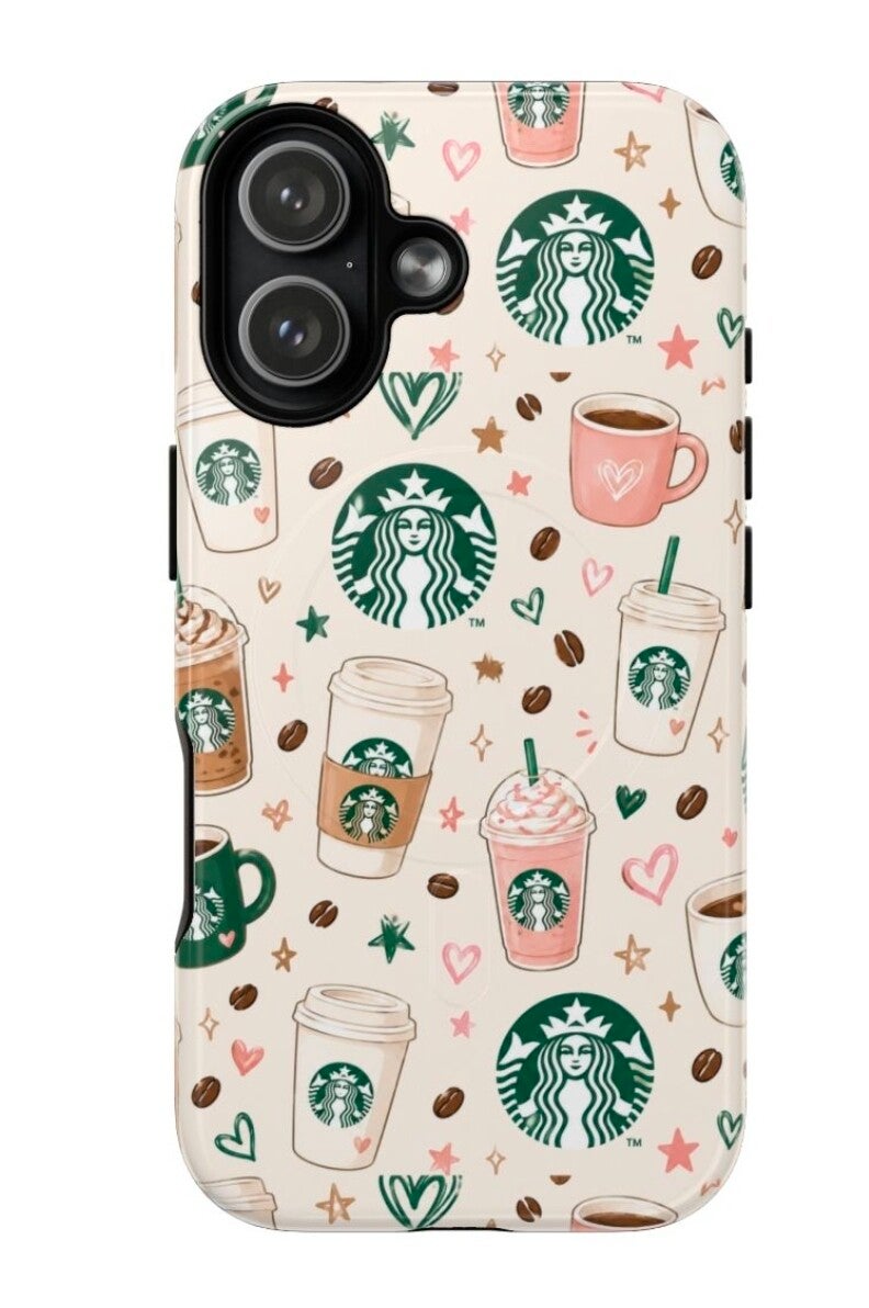 Coffee Logo Pattern Phone Case | Tough Magnetic Case
