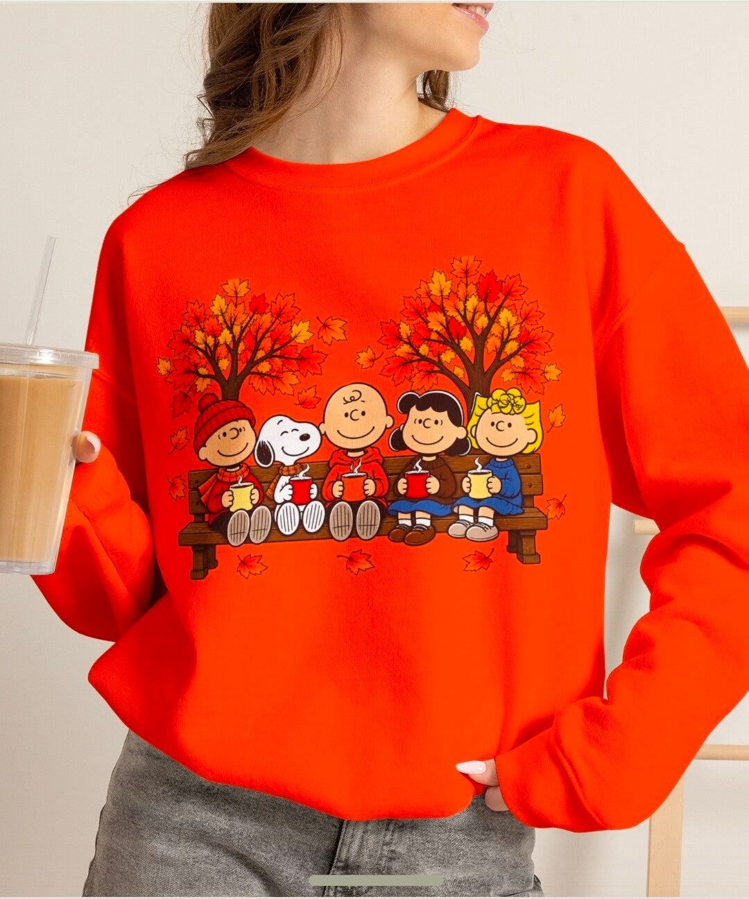 Peanuts Gang on Bench Autumn Sweatshirt