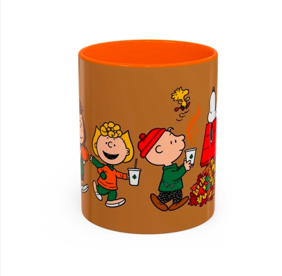 Peanuts Characters Fall Scene Accent Coffee Mug | 11/15oz