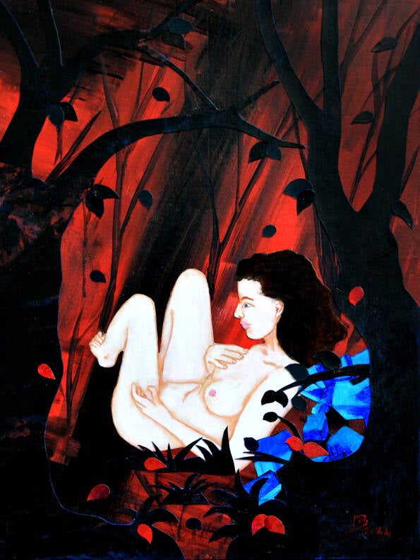 2024 080. Anaïs 30x40 cm encadré 40 x 50 cm