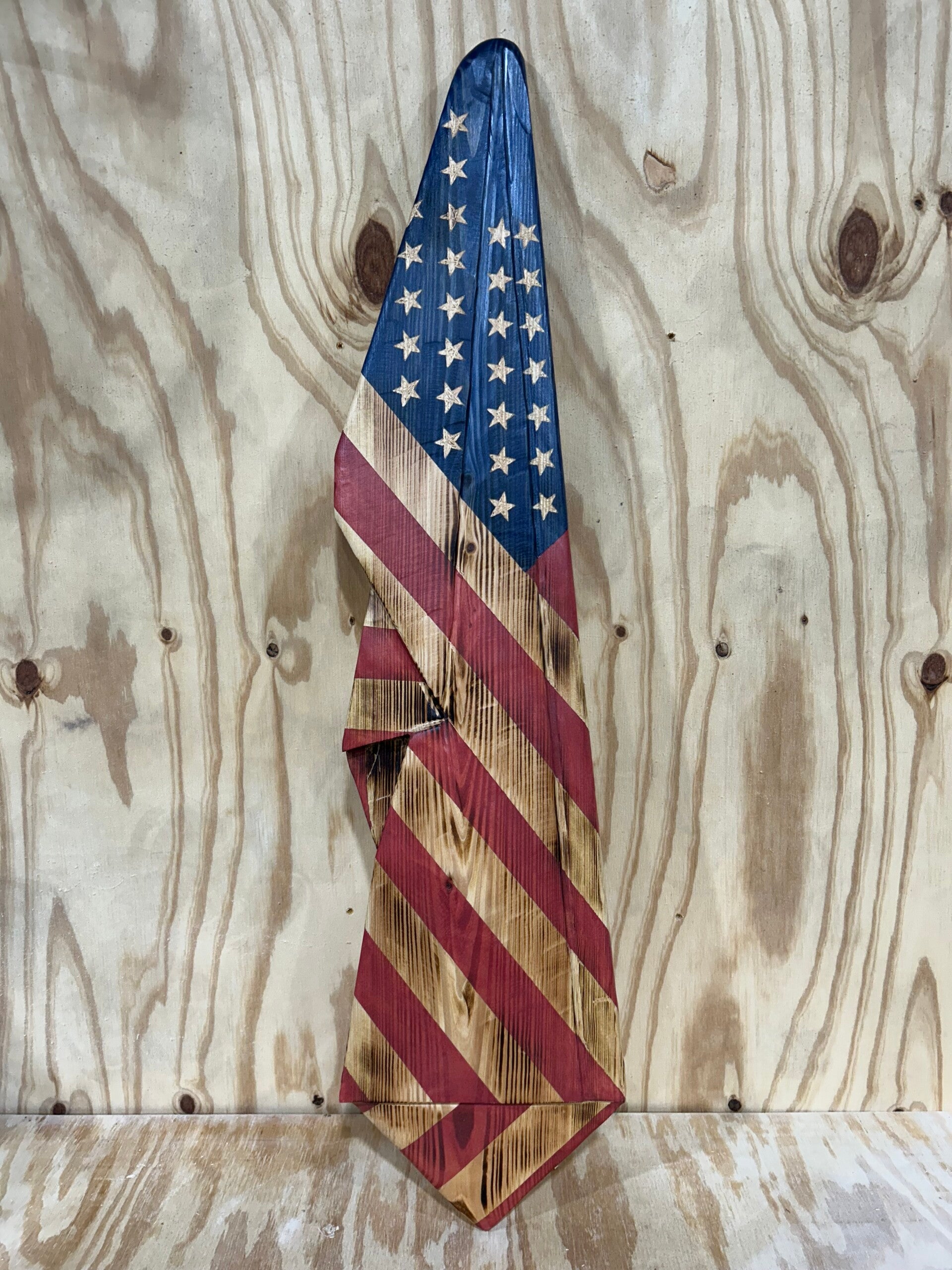 Draped flags
