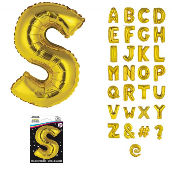 Ballon métallique 36cm lettres et symbole
