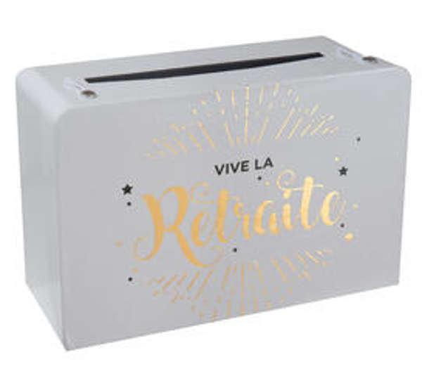 Tirelire "Vive la retraite" métallisé