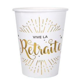 10 gobelets "Vive la retraite"