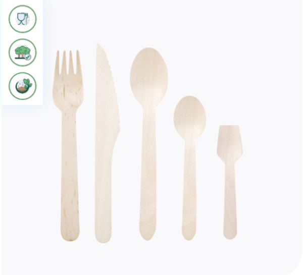 100 couvert en bois