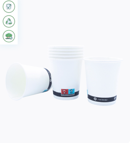 50 gobelets en carton blanc