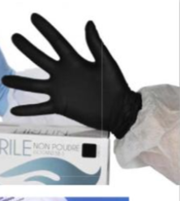 100 gants nitrile non-poudré noir