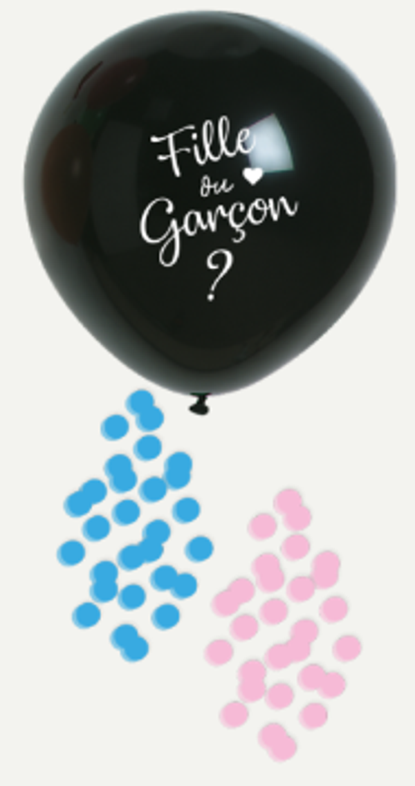 Ballon géant fille ou garçon avec confettis