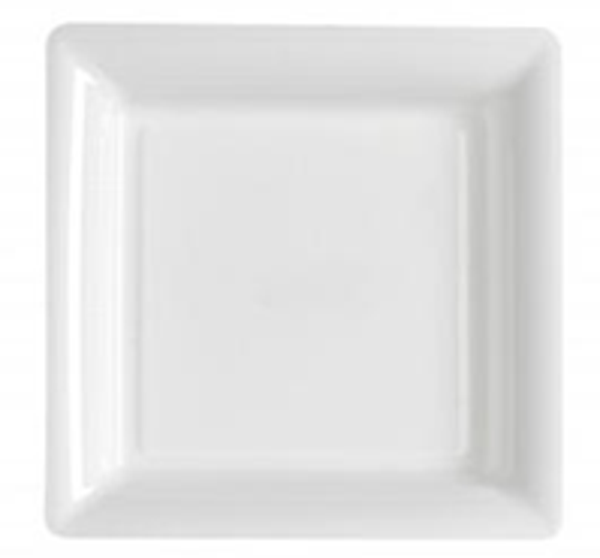 12 assiettes carrées réutilisables 23,5cm