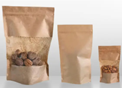 100 sachets kraft zip + fenêtre