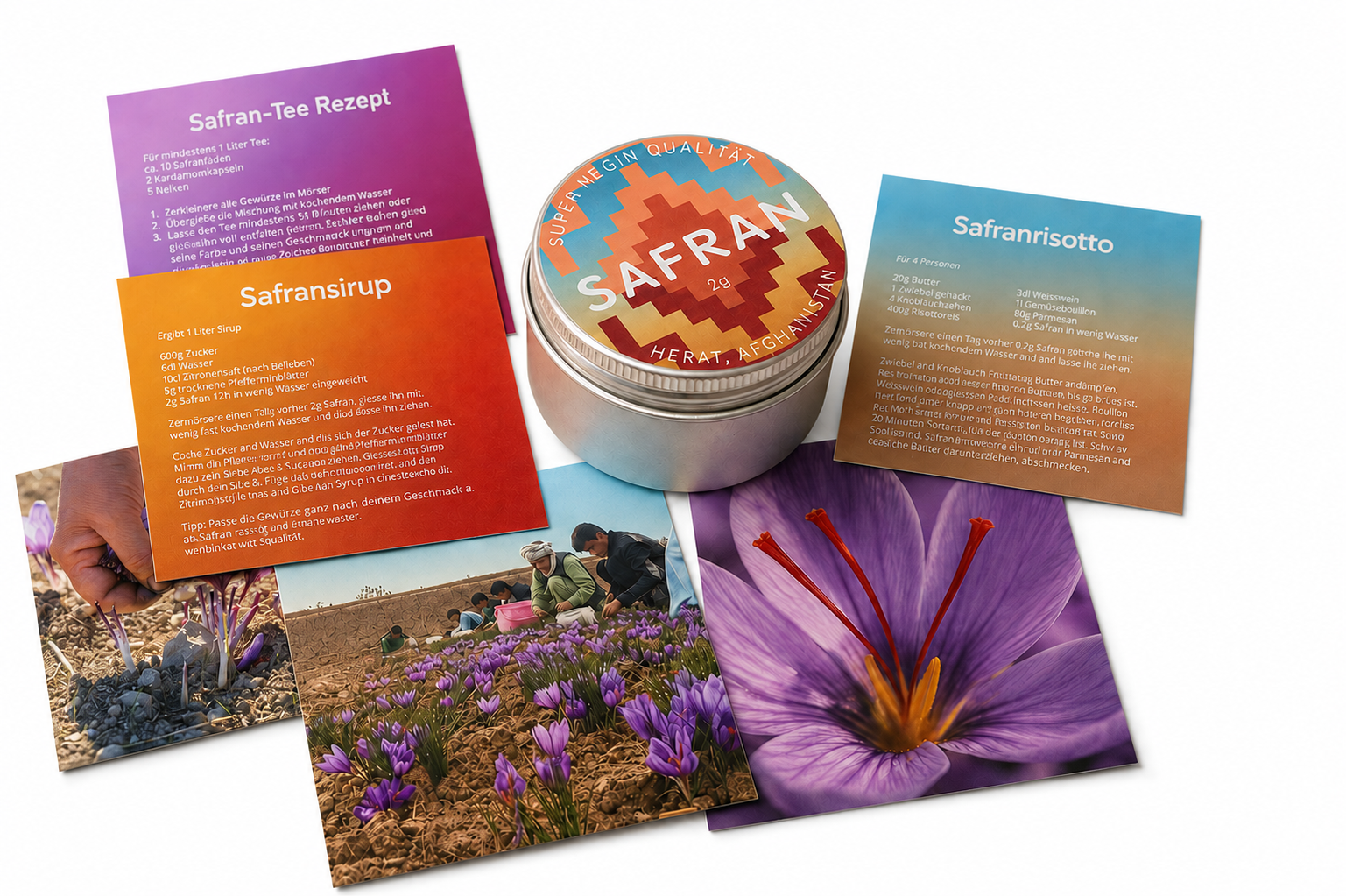 Safran Geschenksäckli mit 3 Rezeptkarten