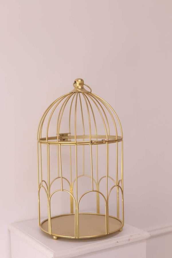 Cage décorative dorée — grande taille