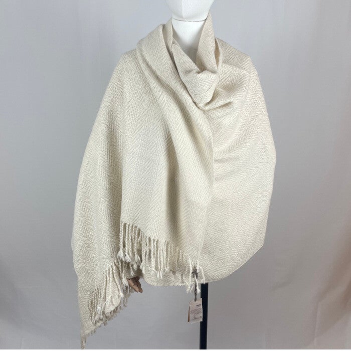 Grande étole chevrons blancs