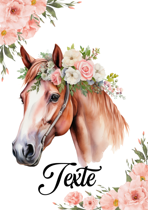 Cheval - Fleurs