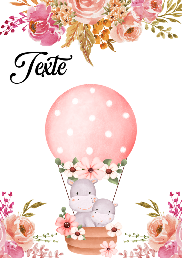 Hippopotames - Montgolfière