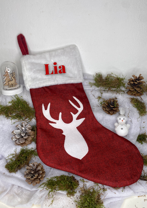 🎄 Chaussette de Noël « Tête de Cerf »
