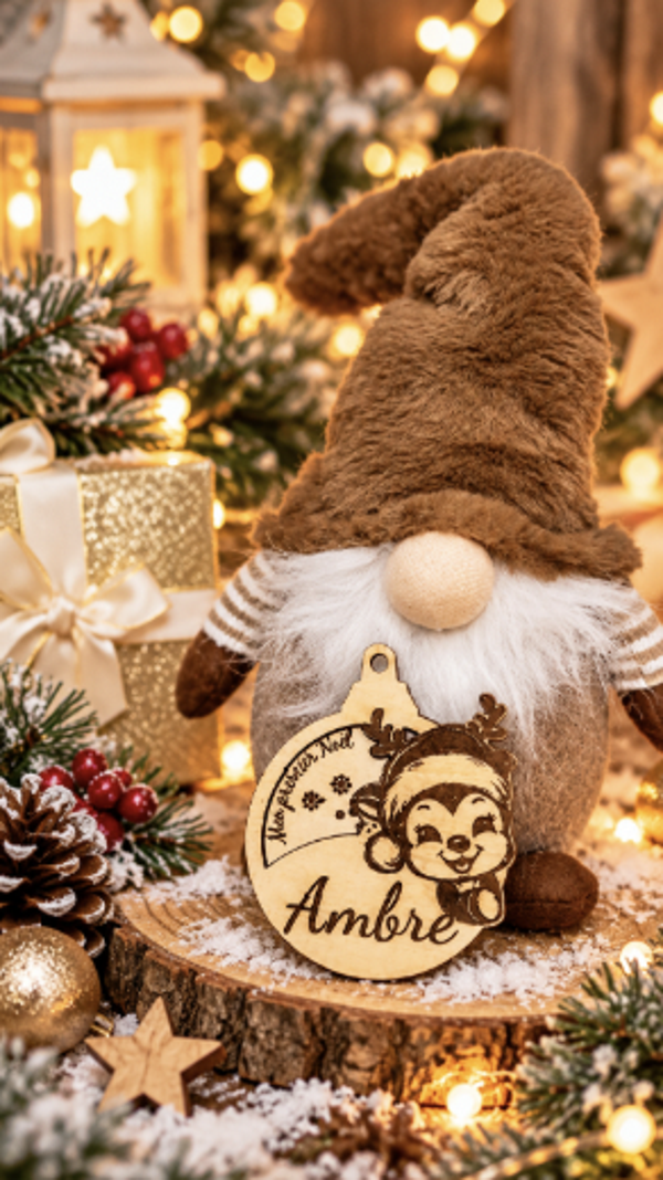 Boules de Noël 3D - Bois - Mon 1er Noël - Sur mesure