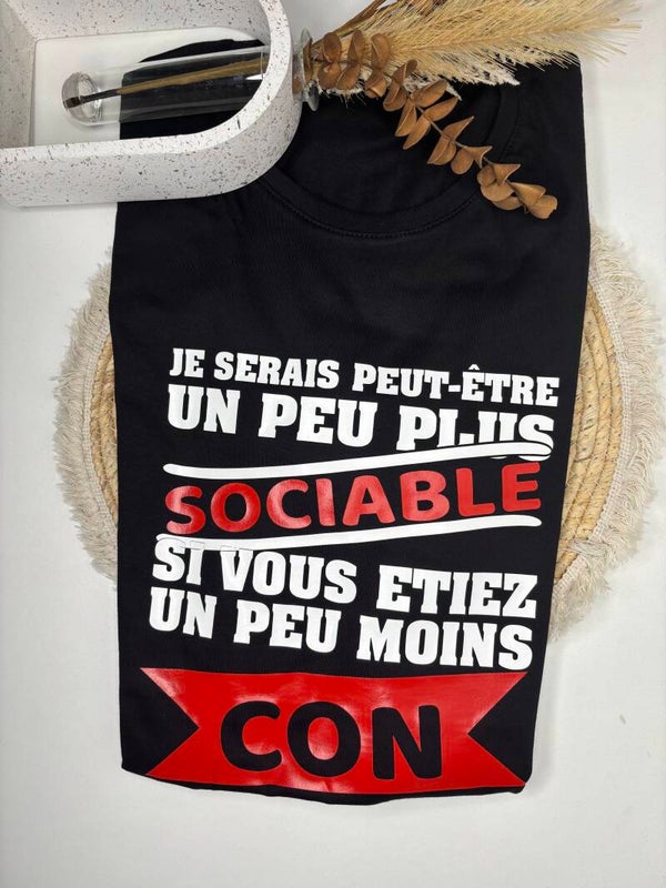 👕 Tee-shirt - Manches courtes - Col Rond - Sociable