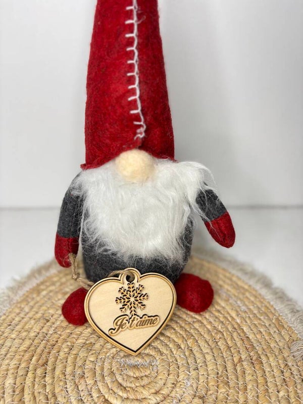 🎄 Boules de Noël en Bois - 3D - Je t'aime