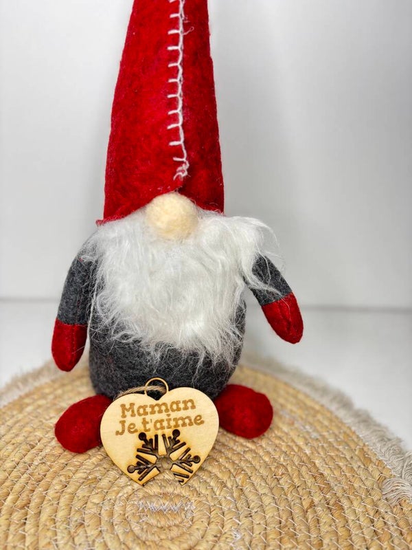 🎄 Boules de Noël en Bois - Maman Je t'aime