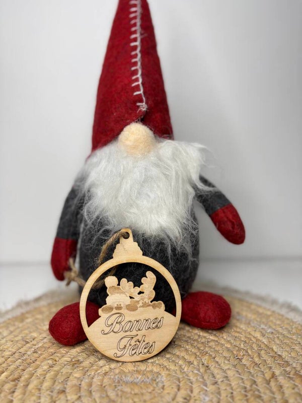 🎄 Boules de Noël en Bois - Bonnes Fêtes