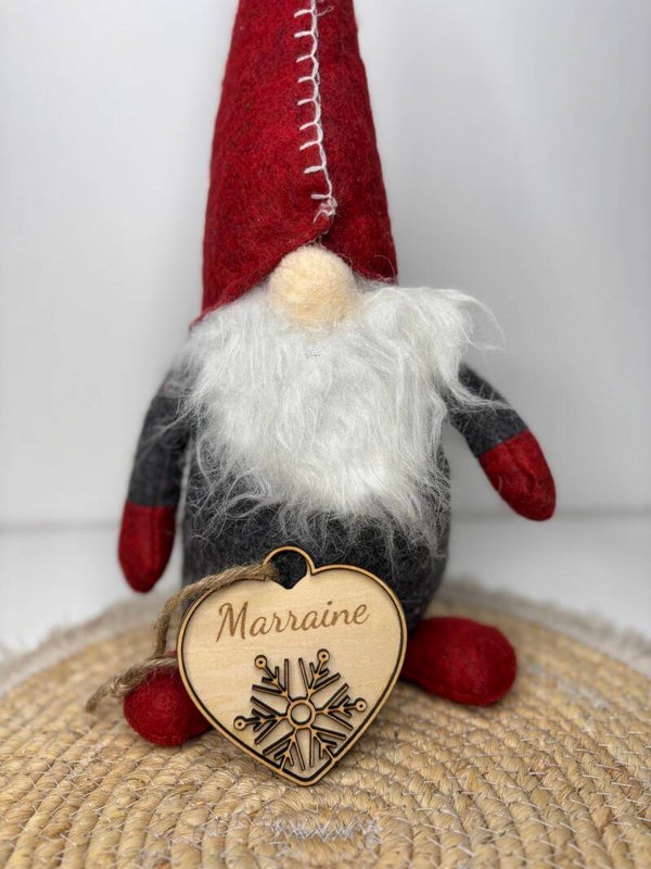 🎄 Boules de Noël en Bois - 3D - Marraine