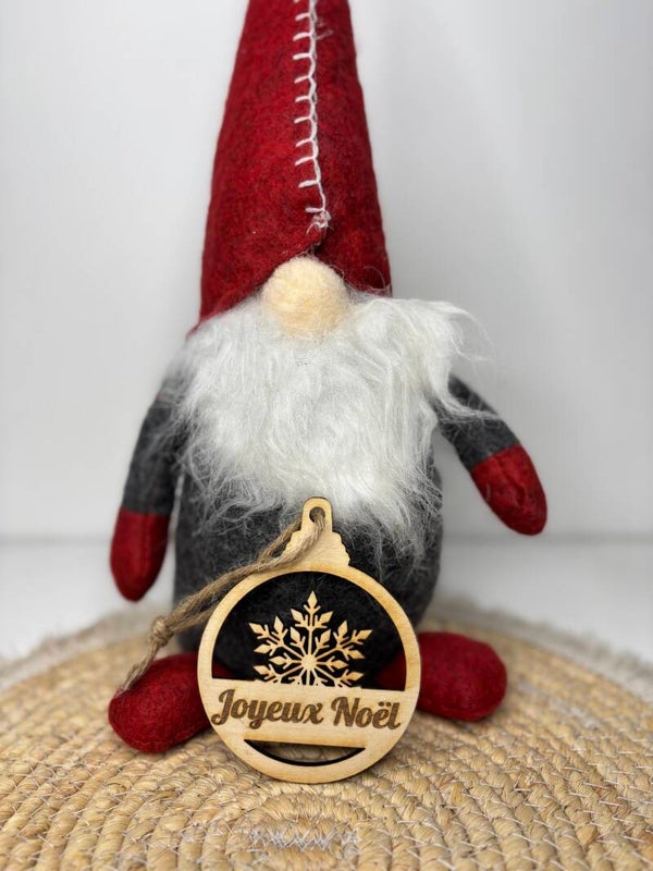🎄 Boules de Noël en Bois - Joyeux Noël