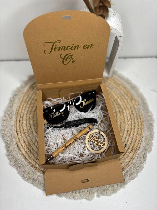 Box « Témoin en Or » Homme Personnalisée
