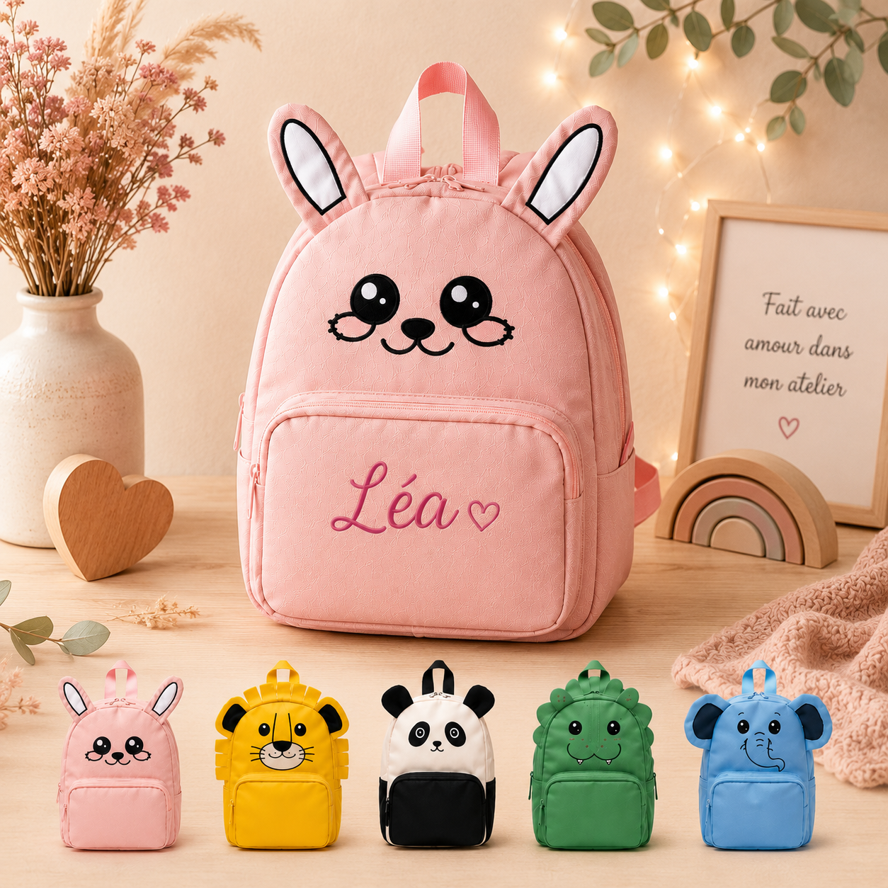 Sac à dos enfant personnalisé – Modèle Animaux